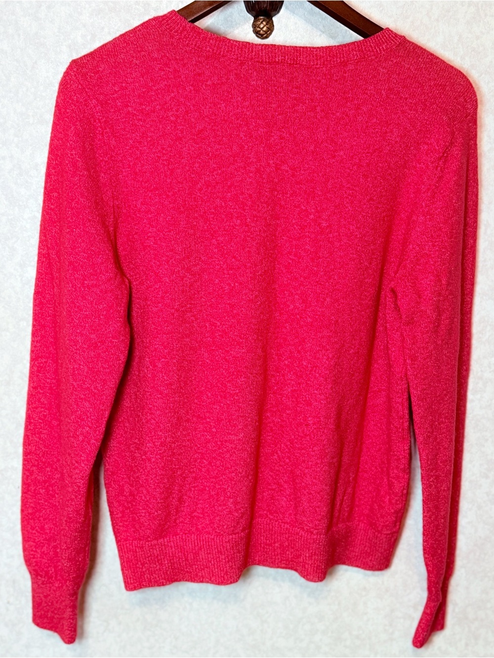 LOFT Outlet Red Embellished Shoulder Sweater Rhinestone Floral Crewneck Large - Picture 7 of 10
